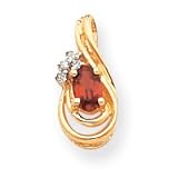 14k Diamond and Garnet Birthstone Pendant