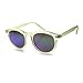 Colorful Frosted Retro P3 Flash Mirror Lens Horned Rim Round Sunglasses