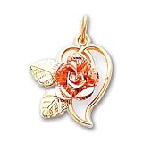 10k Black Hills Gold Rose Pendant