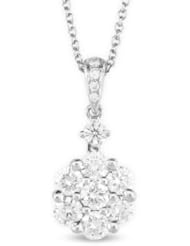 0.86ct tw Diamond Cluster Pendant set in 18k White Gold
