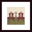 Art Poster Wood Framed Print - Two Dogs - Artist: Helga Sermat- Poster Size: 10 X 10