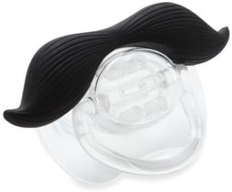 3-pack Mustache Pacifier with Free Mustache Carrying Bag (Brown)