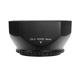 Mennon DV-s 58 Screw Mount 58mm Digital Video Camcorder Lens Hood with Cap, Black