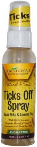 Cureceuticals Ticks Off Spray with Dead Sea Salt - Eucalyptus, 2-Ounce (Pack of 2)