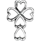 14K White Gold Cross Pendant - 28.75x26.25mm