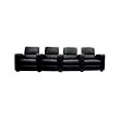 4 Seat Black Leather Theatre Seating By Wholesale Interiors With Silver Shipping