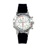 Swiss Timer Sailing Regatta Chrono, White Dial w/Date, Black Silicone Strap
