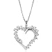 10K White Gold Diamond Heart Pendant with Chain