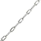 45 Round Bar and Square Link Diamond Bracelet .57cttw