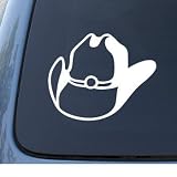 COWBOY HAT - Car, Truck, Notebook, Vinyl Decal Sticker #1238 | Vinyl Color: White