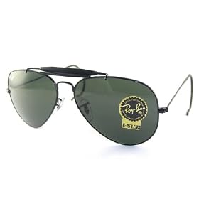 RAY BAN RB3030 3030 L9500 OUTDOORS MAN BLACK METAL FRAME CRYSTAL GREEN LENS 58mm
