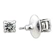 Rhodium Plated Brass with Clear Cubic Zirconia Round Stud Earrings, Weight: 3.20gm
