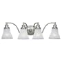 Sea Gull Lighting 40012-773 Alexandria Four-Light Vanity, Two-Tone Nickel Finish with Clear Highlighted Satin Etched Glass