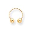 14k Single Beaded Half Hoop Screwback Earring
