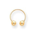14k Single Beaded Half Hoop Screwback Earring