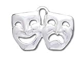 Solid Sterling Silver Theater Masks Charm
