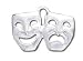 Solid Sterling Silver Theater Masks Charm