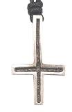 Rejection Inverted Cross Pewter Pendant Necklace
