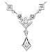 14k White Gold Diamond Chandelier Pendant with 16