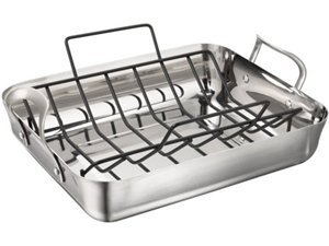 Calphalon LRS1805P Contemporary Stainless Special-Value 16-Inch Roaster with Nonstick Roasting Rack