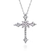 10K White Gold Diamond Cross Pendant with Chain 18