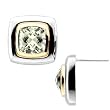 14K Two-Tone Gold Prasiolite (Green Amethyst) Earrings