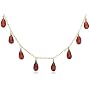 14k Yellow Gold, January Birthstone, Garnet Briolette Station Necklace, 16"