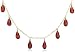 14k Yellow Gold, January Birthstone, Garnet Briolette Station Necklace, 16"