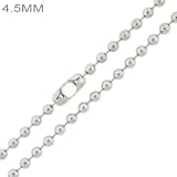 Classic Steel Bead Ball Dog Tag Chain 4.5mm (16, 18, 20, 24, 30, 36 Inch Lengths)