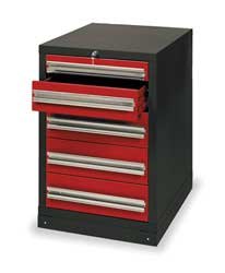 Storelogic 2HFP8 Workbench Pedestal, H 33 1/2, 5 Drawers