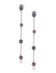 Betsey Johnson "Iconic Amethyst" Crystal Linear Drop Earrings