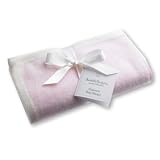 Cashmere Blanket in Pastel Pink with Ivory Trim