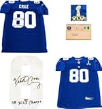 Victor Cruz SB XLVI Champs" Autographed New York Giants Authentic Blue Jersey"
