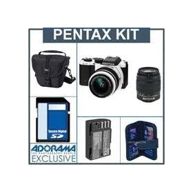 Pentax K-01 Digital Camera Dual Lens Kit with Pentax DAL 18-55mm 3.5/5.6 Lens and - DAL 50-200mm f/4-5.6 Lens - White - Bundle - with 16GB SD Memory Card, Camera Case, Digital Memory Case, Spare D-LI90 Rechargeable Battery