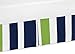 Sweet Jojo Designs Navy Blue and Lime Green Crib Bed Skirt Dust Ruffle for Stripe Collection Bedding Sets
