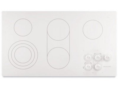 KitchenAid KECC567RWW 36in Electric Cooktop - White