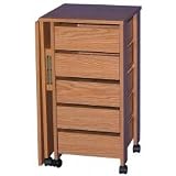 Venture Horizon Foldaway Desk - 5 Drawer - Oak 1010OA (Oak) (29 1/2H x 43W x 16D)
