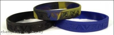 Buy BALTIMORE RAVENS NFL WRISTBAND 3-PACK Baller Bracelet! by Forever Collectibles