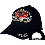 United States Marine Never Retired Black Hat Cap USMC