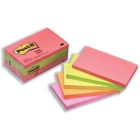 Post-it Notes - Neon Colours: Fuschia, Green, Citrus, Orange, Pink - 5 Pads Per Pack - 100 Sheets Per Pad - 76 mm x 127 mm