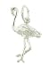 Sterling Silver 22" Box Chain Necklace with Charm Flamingo