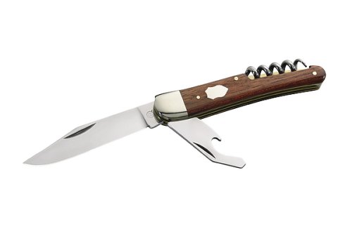 Solingen Hartkopf 330110 Taschenmesser, 3-tlg., Stahl 1.4034, Rotholz, Neusilberbacken