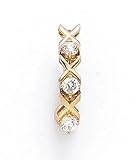 14K CZ 'XO' Belly Ring ES-1920