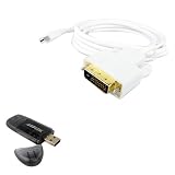 6Ft Mini DisplayPort to DVI Male Adapter Cable for Apple Macbook, Macbook Pro, iMac, Macbook Air, Mac Mini Laptop + AGPtek USB2.0 SD card reader