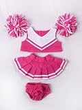 Pink & White Cheerleader Uniform Outfit Clothing Fits 8-10 Most Webkinz, Shining Star and 8-10 Make Your Own Stuffed Animals and Build-A-Bear