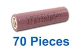 70 Pieces LG Chem Li-Ion 18650 Cylindrical 3.7V 2600mAh Rechargeable Batteries