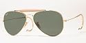 RAY BAN 3030 OUTDOORSMAN L0216 GOLD AVIATOR SUNGLASSES