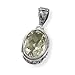 Faceted Green Amethyst Pendant in Oxidized title=
