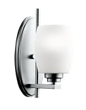 Kichler Lighting 5096NI Eileen Light Wall Sconce, Brushed Nickel with White-Etched Glass
