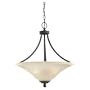 Sea Gull Lighting 65376-839 Three-Light Pendant, Cafe Tint Glass, Blacksmith Finish